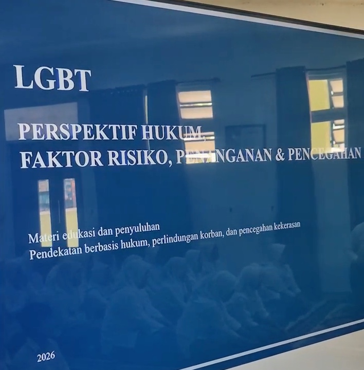 Poster penyuluhan pencegahan bahaya LGBTQ di SMA Islam Al Azhar 22 Cikarang